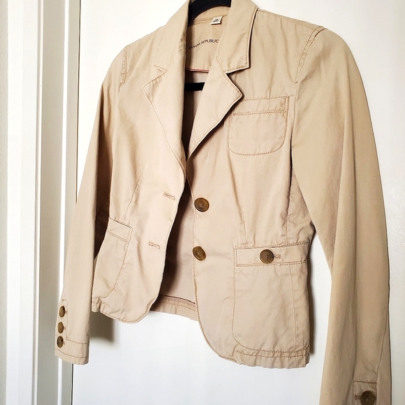 Banana Republic Khaki Trench Blazer size XS - Picture 3 of 4